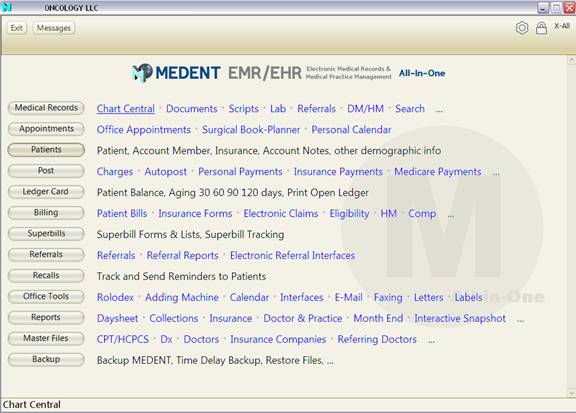 generating chart on medent emr